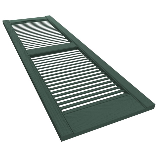 Plastic Development Group Lsgrn1455 14 X 55 Inch Decorative Exterior Vinyl Plastic Louvered Window Shutters W Installation Kit amp Instructions Green