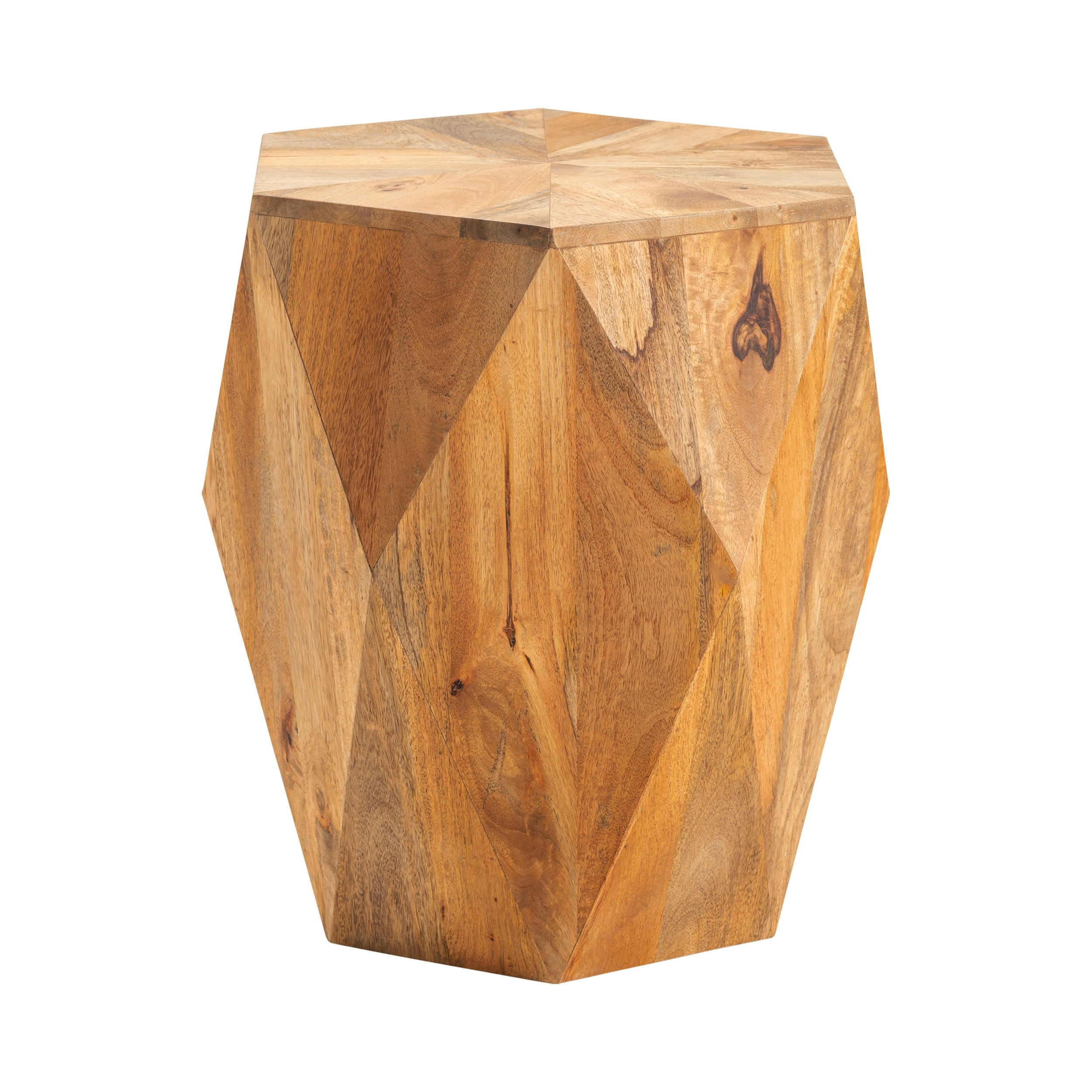 Geo Mango Wood Block End Table - 20