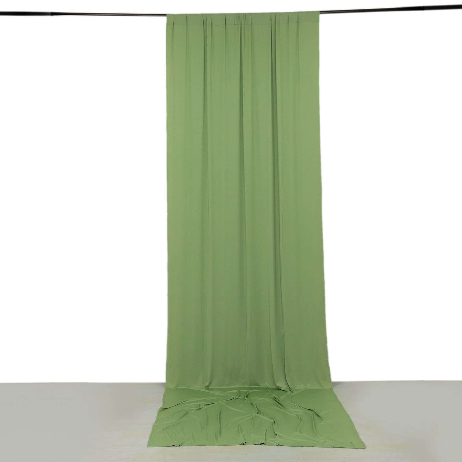 Sage Green 4-Way Stretch Spandex Backdrop Drape Curtain, Wrinkle Resistant Event Divider Panel with Rod Pockets - 5ftx14ft