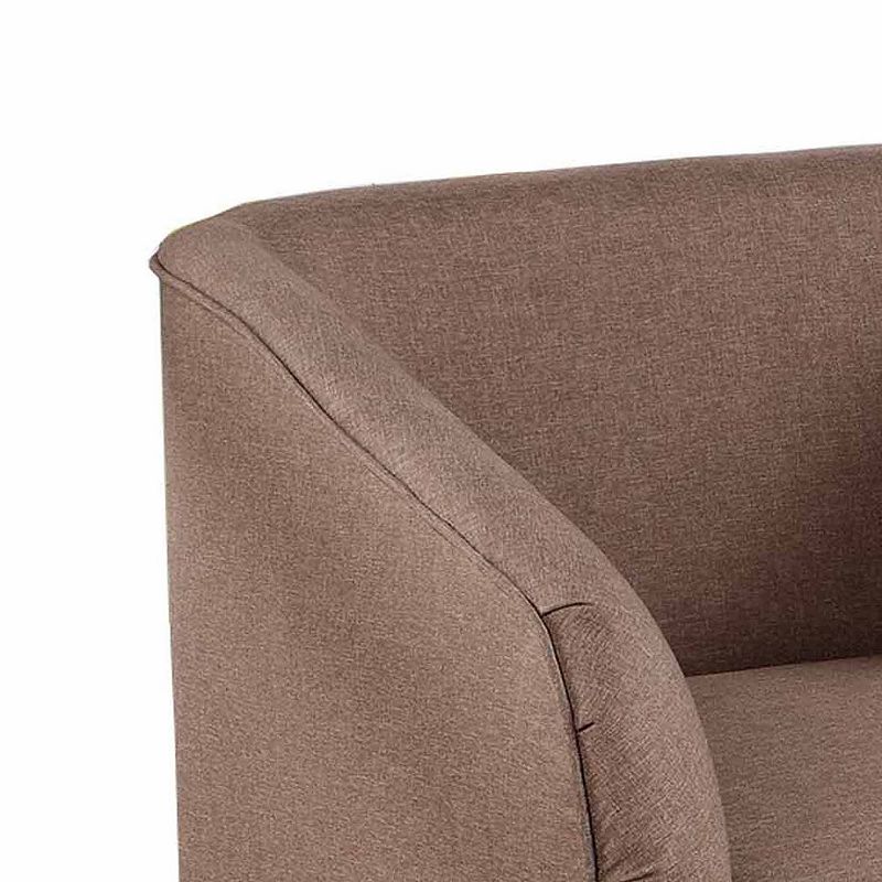 Tim 30 Inch Fabric Upholstered Accent Chair， 360 Swivel Seat， Brown