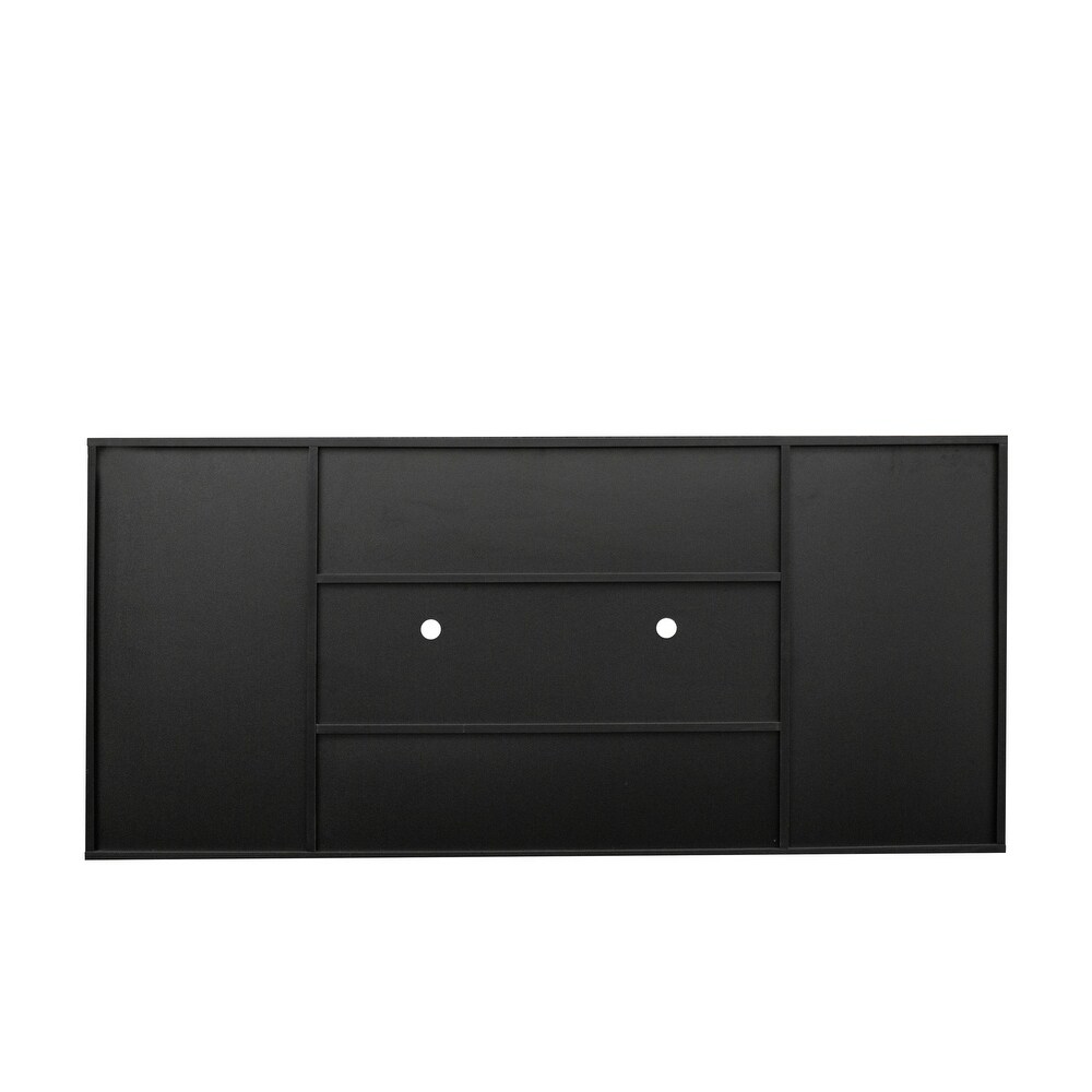 Modern style TV Stand with 2 Cabinets with Adjustable Shelving   Magnetic Closures  63\