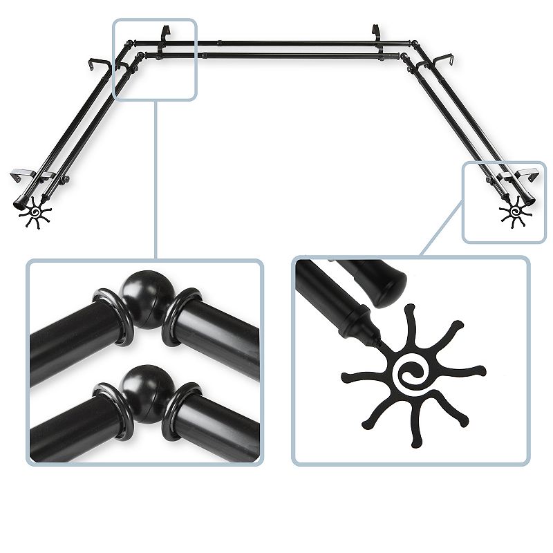 Rod Desyne Sun 13/16 Bay Window Double Curtain Rod