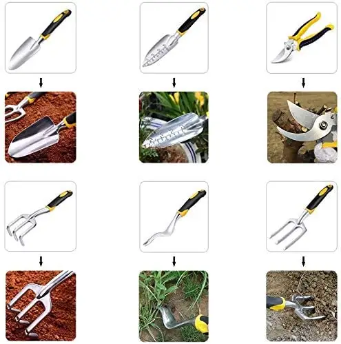 Factory wholesale garden tool set canvas bag steel material gardening tools set