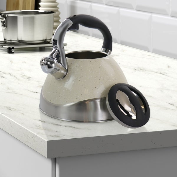 3.1 Quart Stovetop Whistling Kettle in Cream