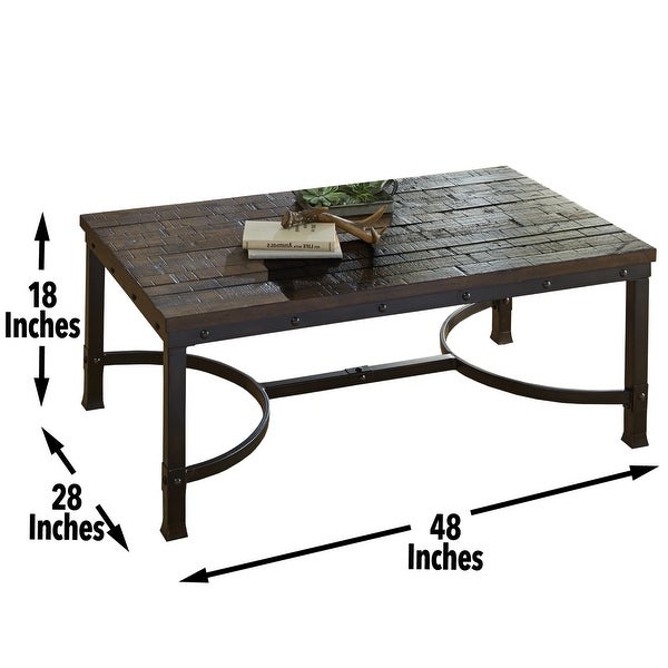 Charcoal Grey Distressed Finish End Table Coffee Table