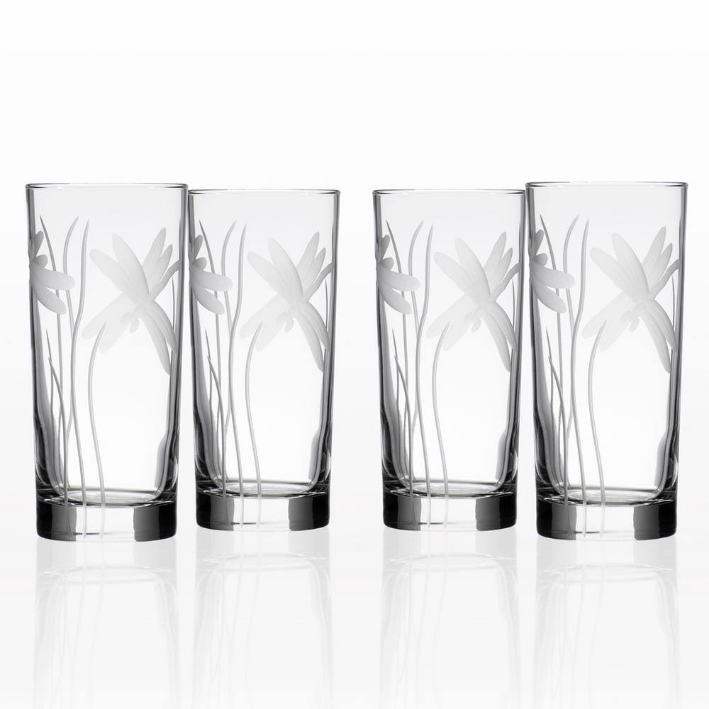 Rolf Glass Dragonfly 15 oz. Clear Highball Glass (Set of 4) 206011-S4