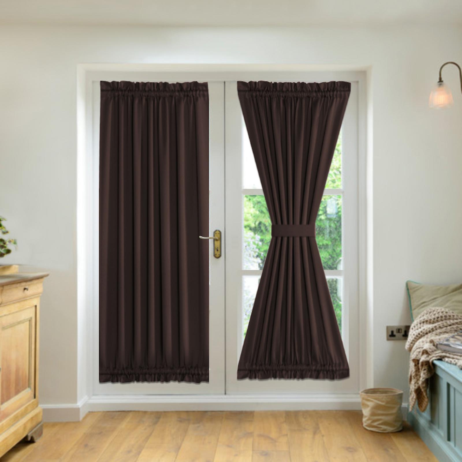 2 Panel French Door Curtains With Rod Pocket Tieback Indoor Sun Blocking Privacy Grommet Curtains Thermal Blackout Curtain For Window Kitchen Patio Do