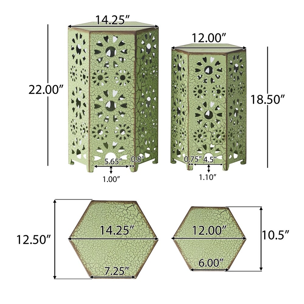 Eliana Outdoor 12 inch and 14 inch Nested Side Table Set by Christopher Knight Home