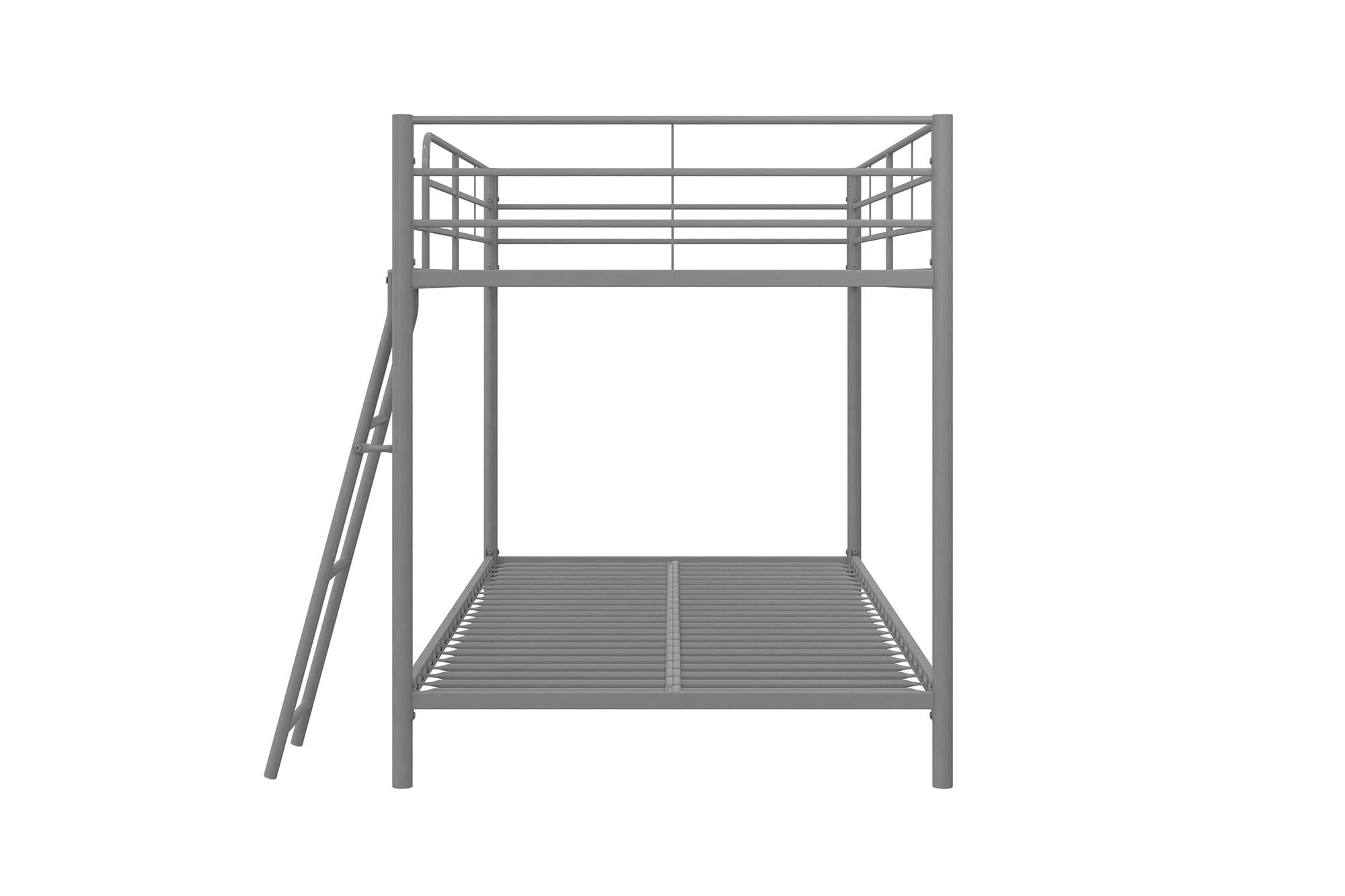 Mainstays Small Space Junior Twin over Twin Metal Bunk Bed, Silver