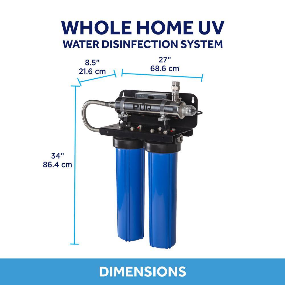 PUR 15 GPM Whole Home Ultraviolet Water Disinfection and Filtration System with Mounting Rack PUVR15H