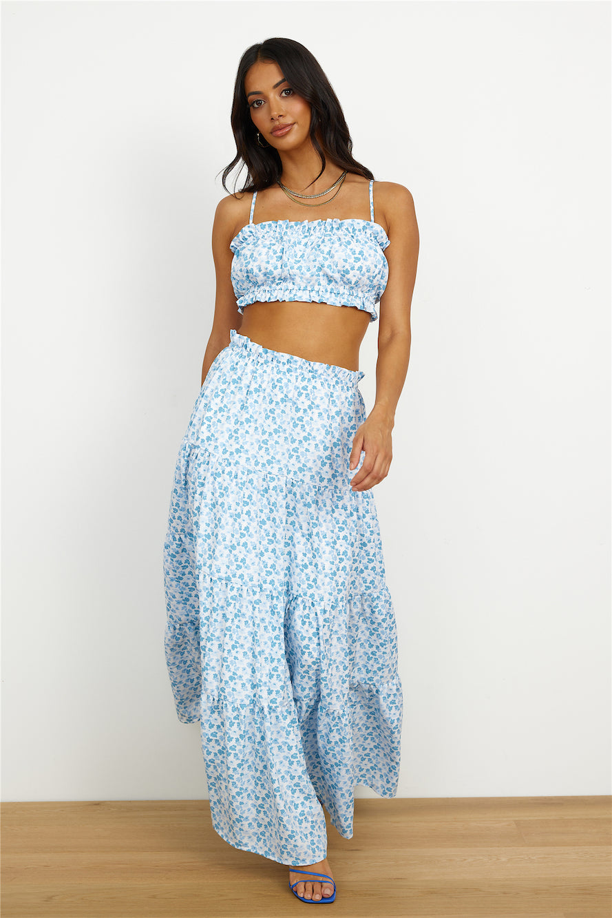 Pretty Dance Crop Top Blue