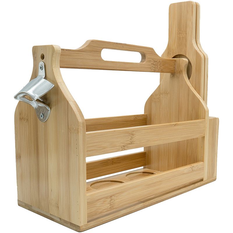 Sorbus Bamboo Drink Caddy with Opener and 2 Samplet Paddle Boards