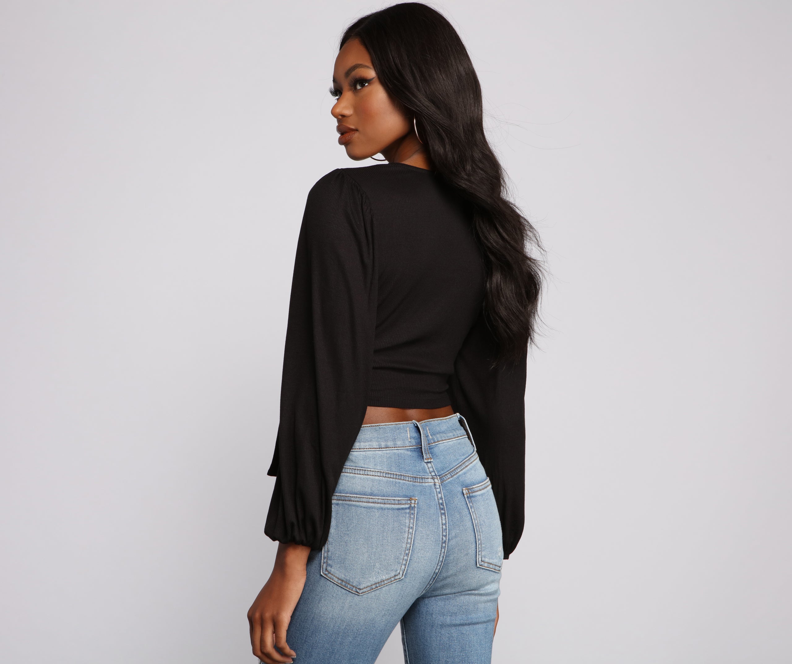 Effortless Chic Wrap Front Crop Top