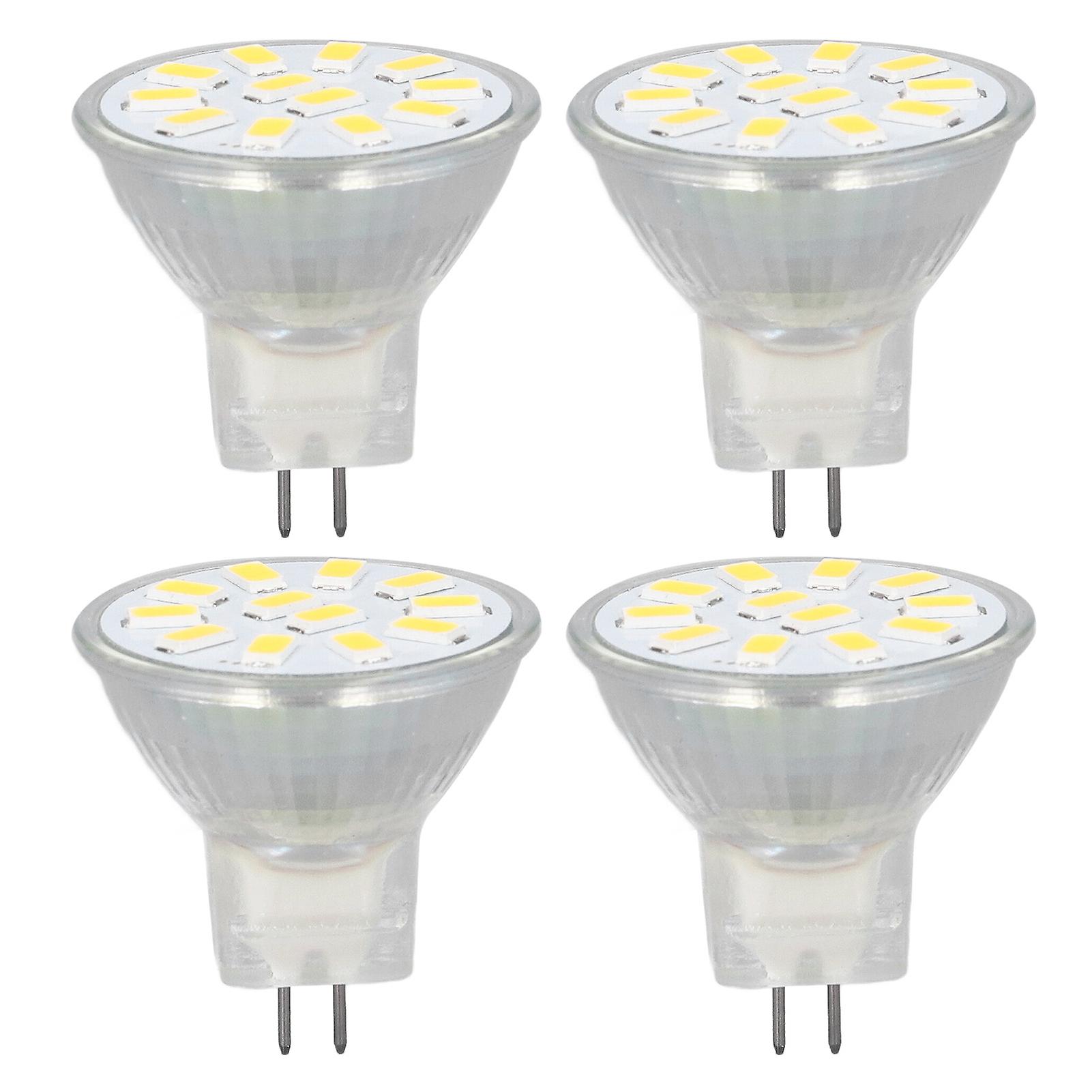 4pcs/set Mr11 Led Spot Light Bulb With Dual Needle Base 360 Heat Dissipation 3w 12 Leds Lamp Bulbwarm White