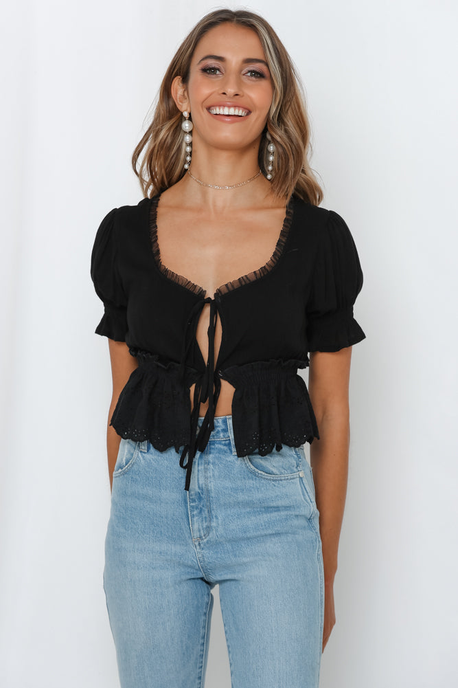 Kisses In The Night Top Black