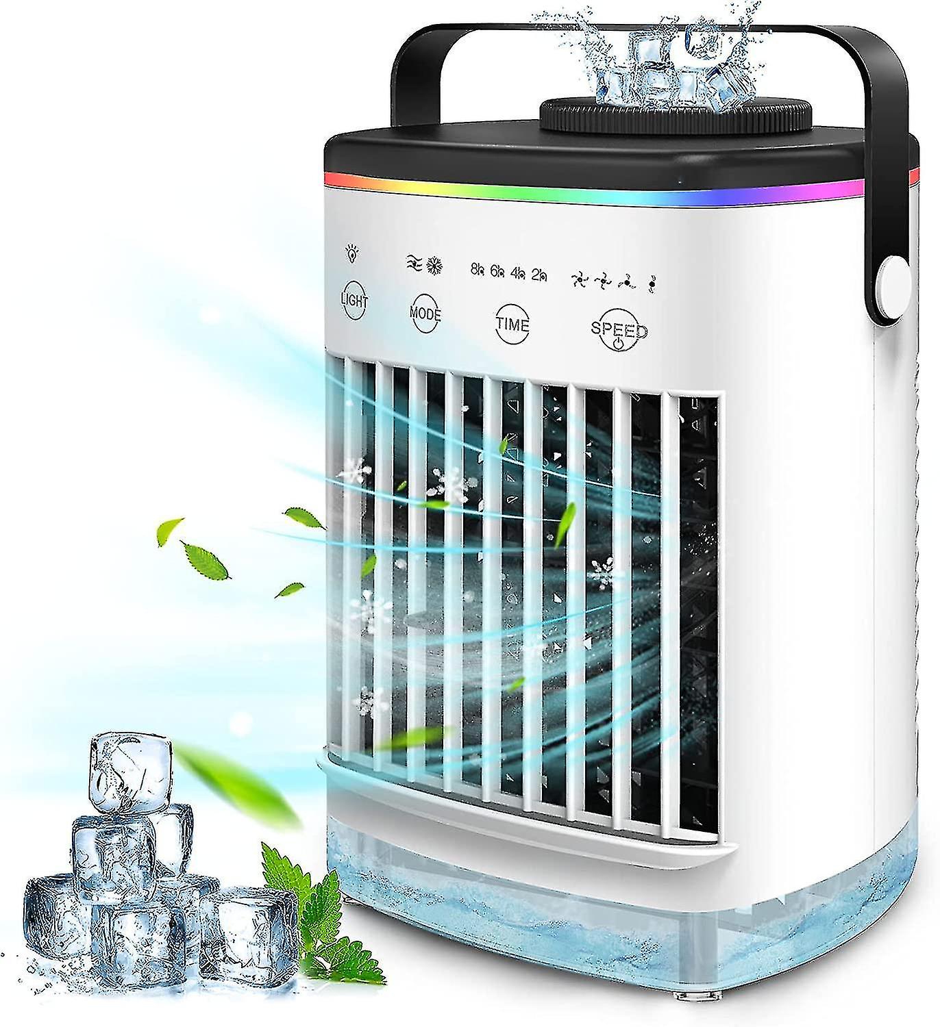 Portable Air Conditioner Fan Evaporative Air Cooler Desktop Cooling Fan With Double Water Tank 4 Spe