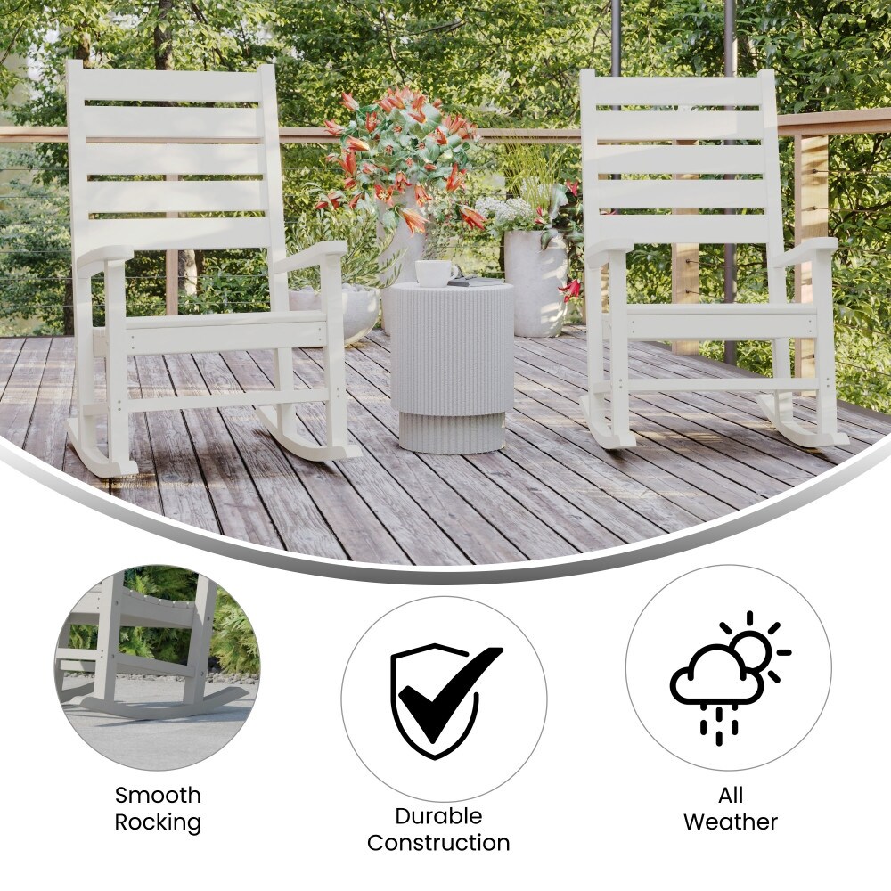 Set of 2 Classic Commercial Grade Outdoor  Weather Rocking Chairs