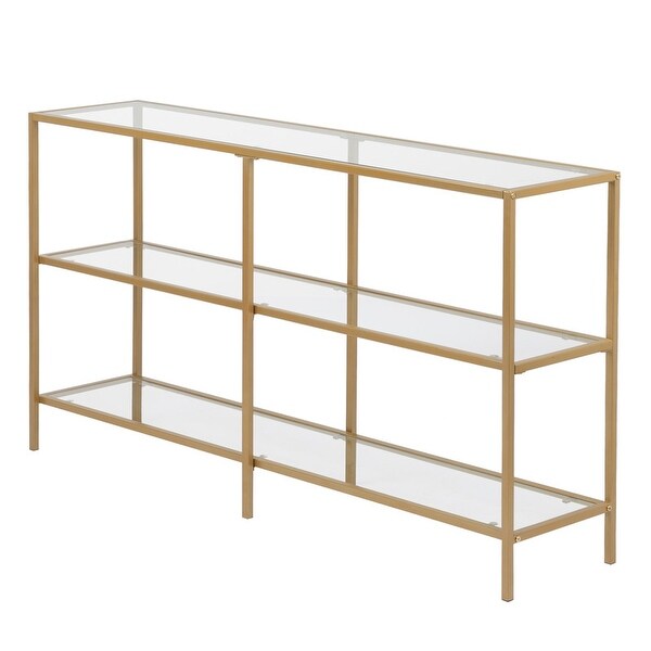 Golden Frame Glass Entryway Console Table Sofa Table|39