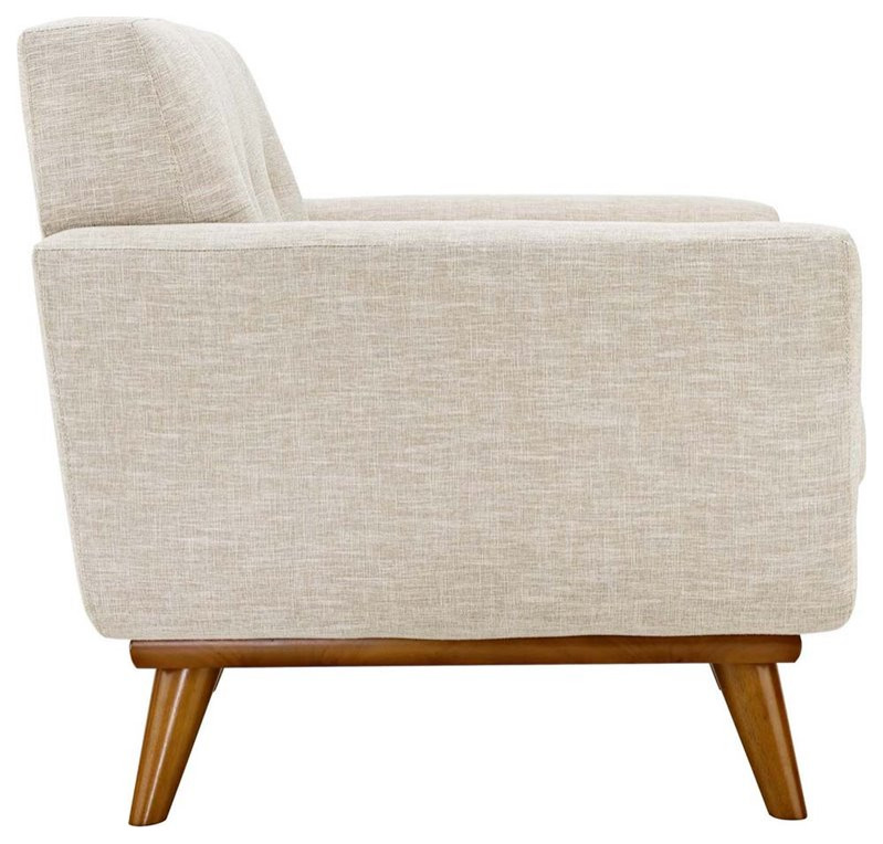 Modway Engage Modern Fabric 2 Piece Sofa Set with Armchairs in Beige   Midcentury   Living Room Furniture Sets   by Homesquare  Houzz