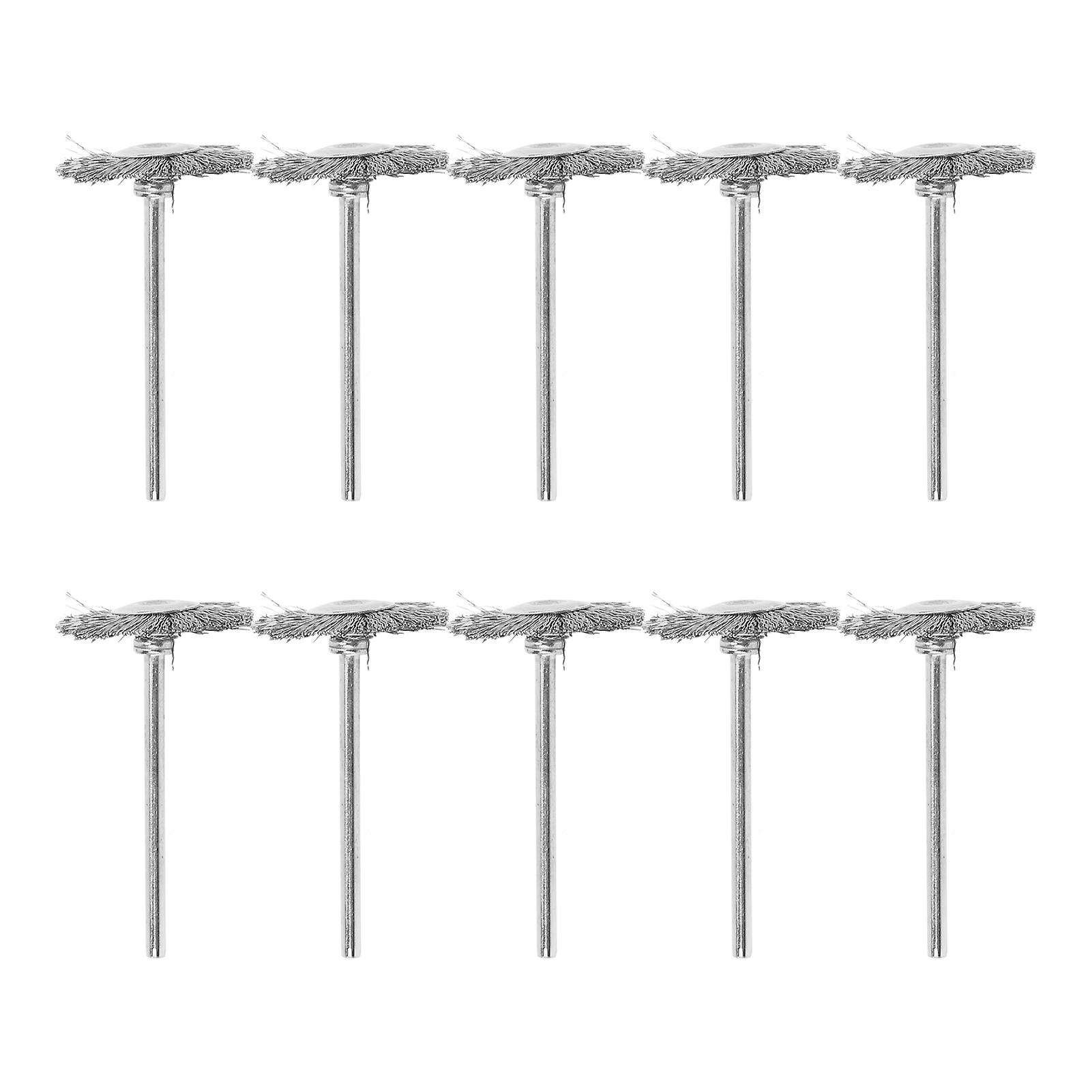 10pcs Wire Wheel Brush Set Electric Cup Stainless Steel Drill Accessory For Polishing Cleaning(tshape )