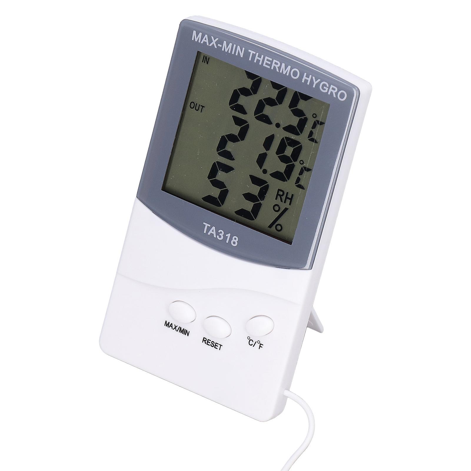 Indoor Outdoor Digital Thermometer 25% Rh To 98% Rh 50 To 70 With Probe Large Screen Temperature Humidity Meter