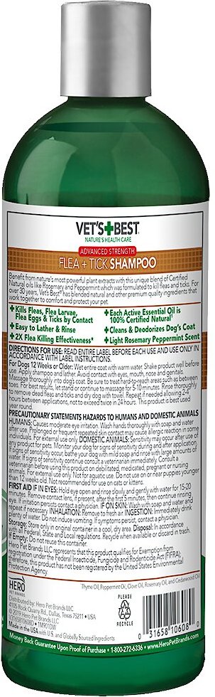 Vet's Best Advanced Strength Flea and Tick Dog Shampoo