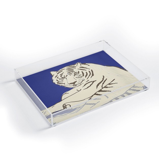 Emanuela Carratoni Painted Tiger Acrylic Tray deny Designs