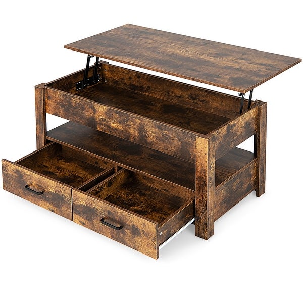 Lift Top Coffee Table Accent Table with Enclosed Compartment