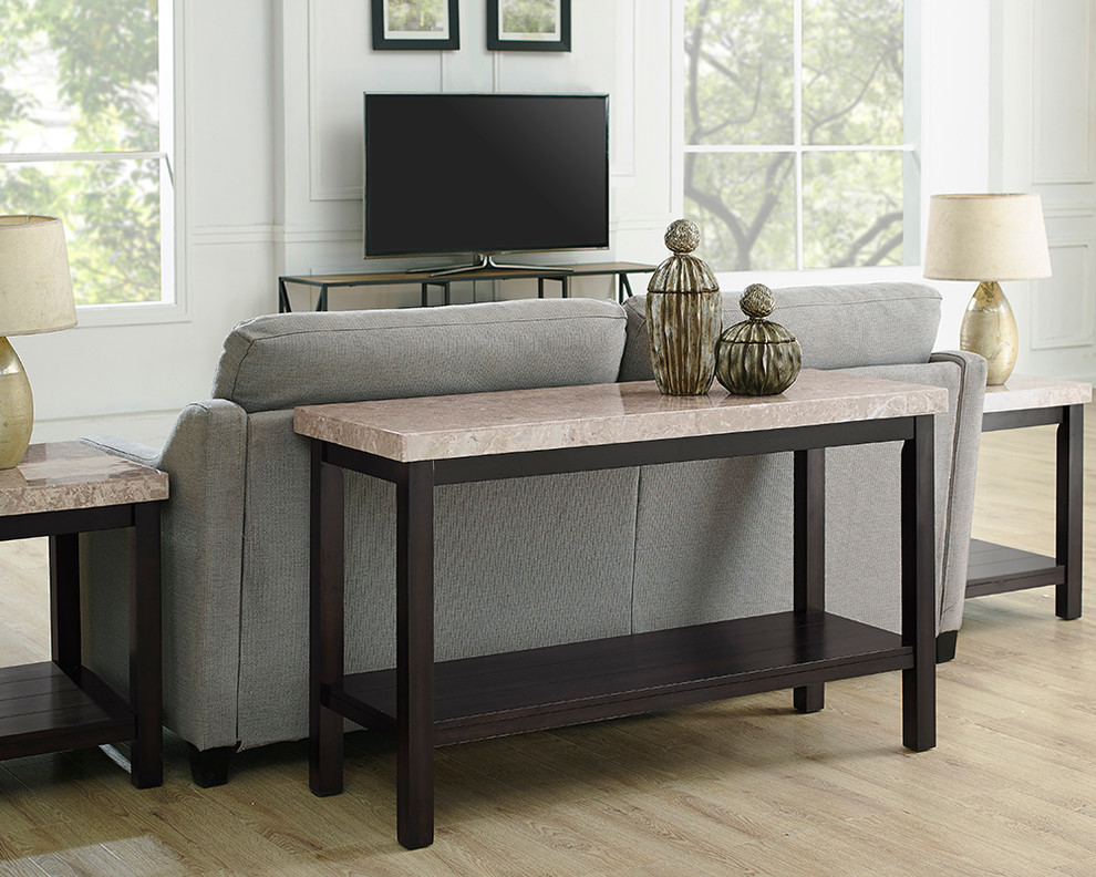 Picket House Furnishings Caleb Sofa Table w/ Marble Top   Transitional   Console Tables   by Homesquare  Houzz