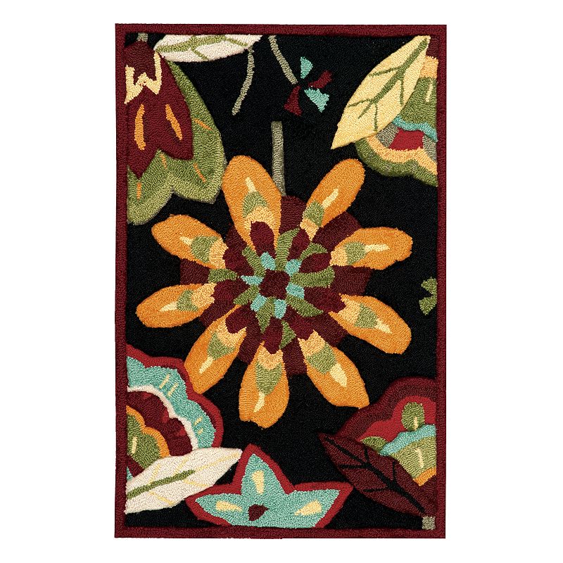 Nourison Fantasy Black Floral Area Rug