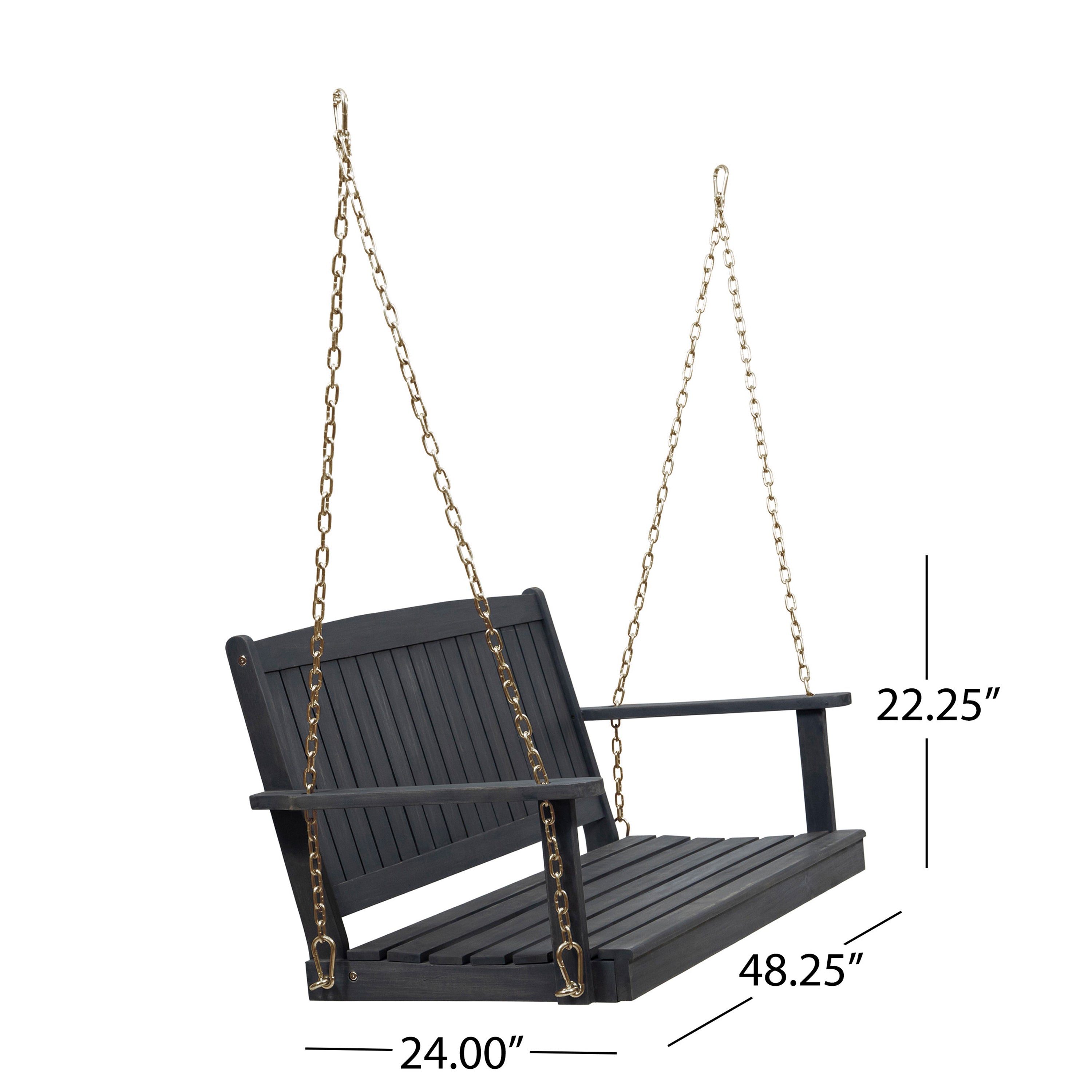 Lilith Outdoor Aacia Wood Porch Swing