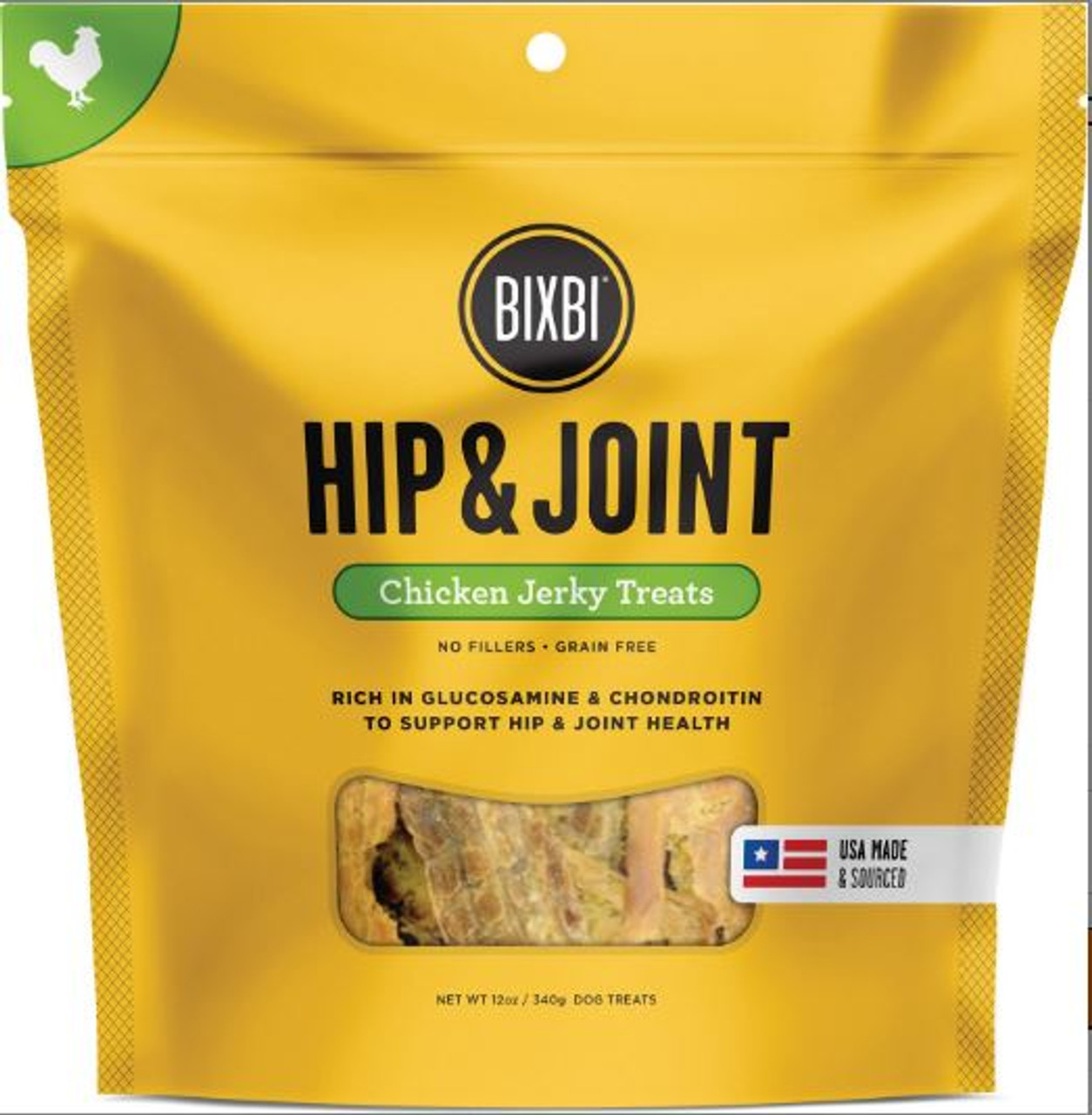 Bixbi Hip and Joint Chicken Jerky Dog Treats 15oz Bag