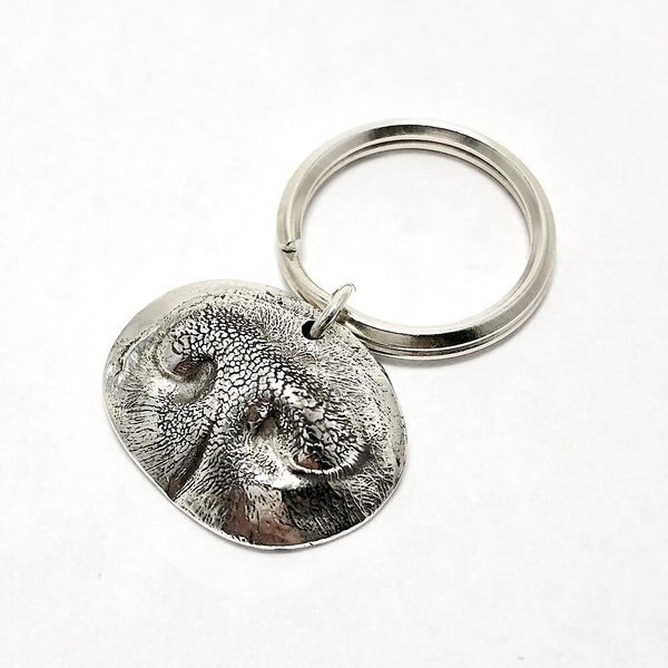 Precious Metal Prints Custom Silver Pet Nose Key Ring