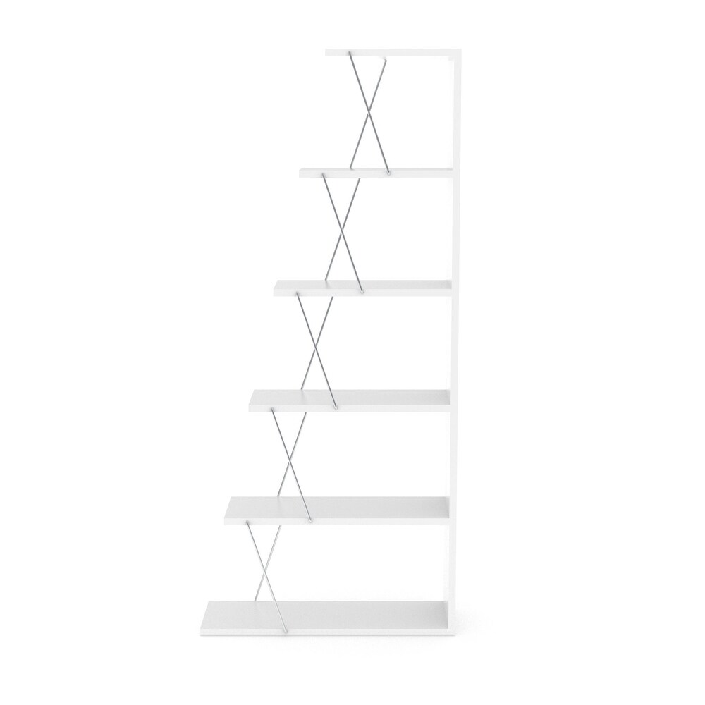 Furnish Home Store Modern 5 Tier Ladder Bookshelf Organizers  Narrow Bookshelf for Small Spaces Office Furniture Bookcase