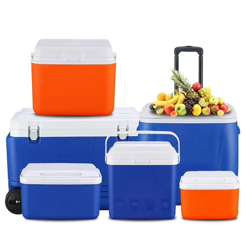 Portable Outdoor Plastic Folding Storage Camping Cooler Box with Wheels