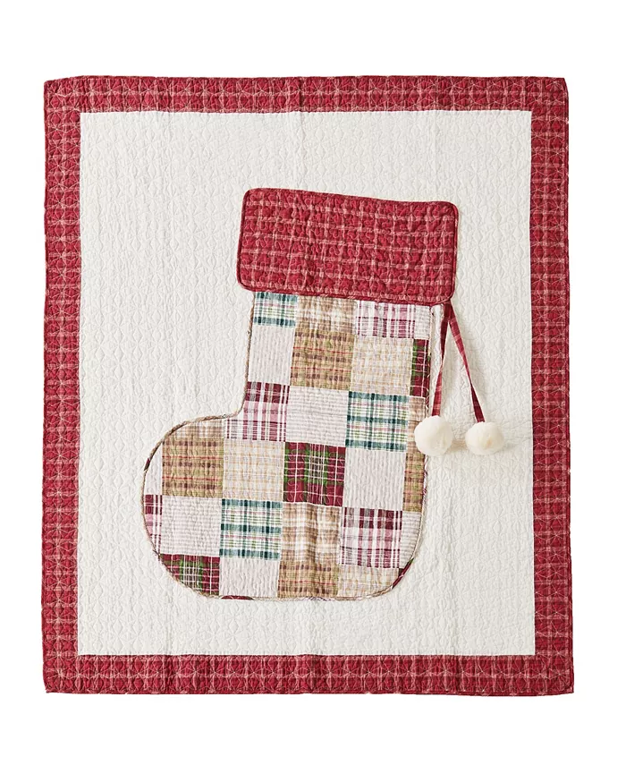 Greenland Home Fashions Jolly Stocking Patchwork Throw， 50