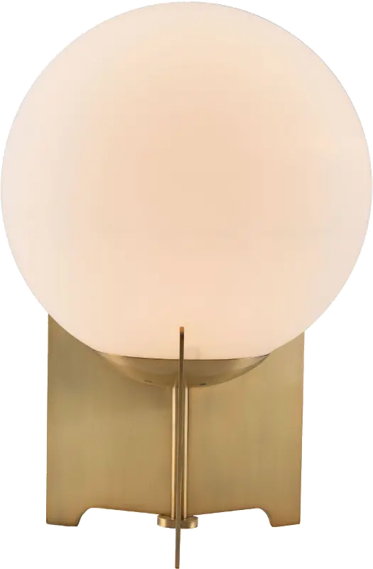 White and Brushed Bronze Table Lamp - Pearl