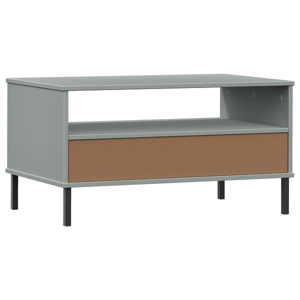 Coffee Table with Metal Legs Gray 33.5