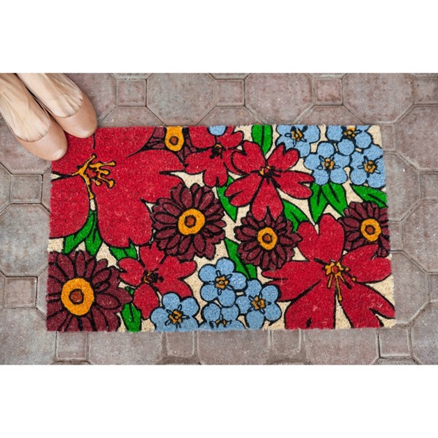 X 2 x27 4 quot Forget Me Nots Blooms Indoor outdoor Coir Doormat Entryways