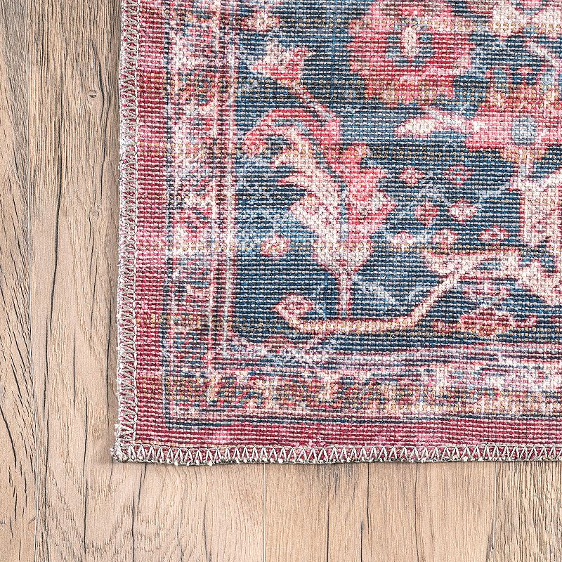 nuLOOM Katie Machine Washable Distressed Bordered Area Rug