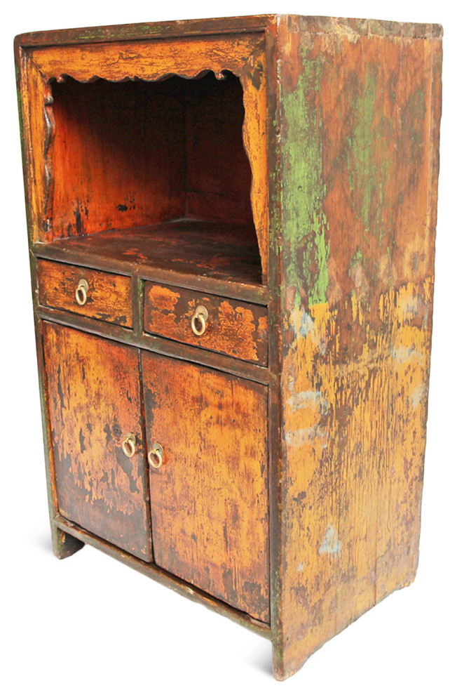 Consigned Antique Mongolian Side Cabinet   Asian   Accent Chests And Cabinets   by Design Mix Furniture  Houzz