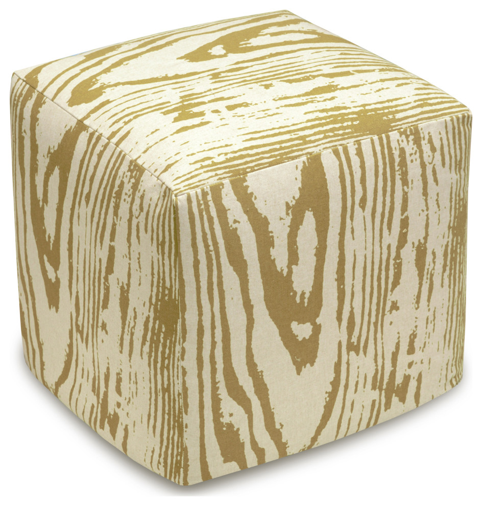 Faux Bois Linen Upholstered Ottoman   Contemporary   Footstools And Ottomans   by 123 Creations  Houzz