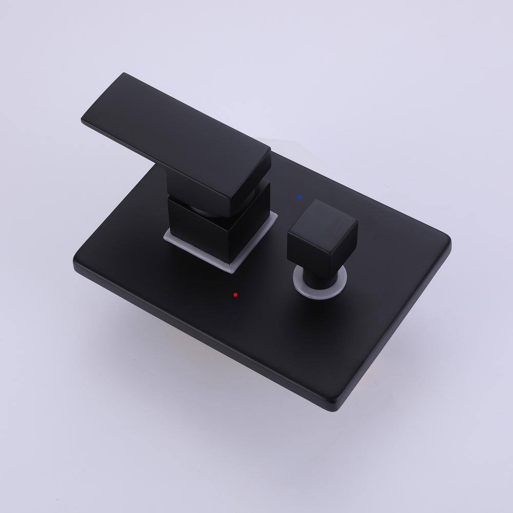 Tomfaucet Single-Handle Wall Mount Roman Tub Faucet with Hand Shower in Matte Black TFB1088MB