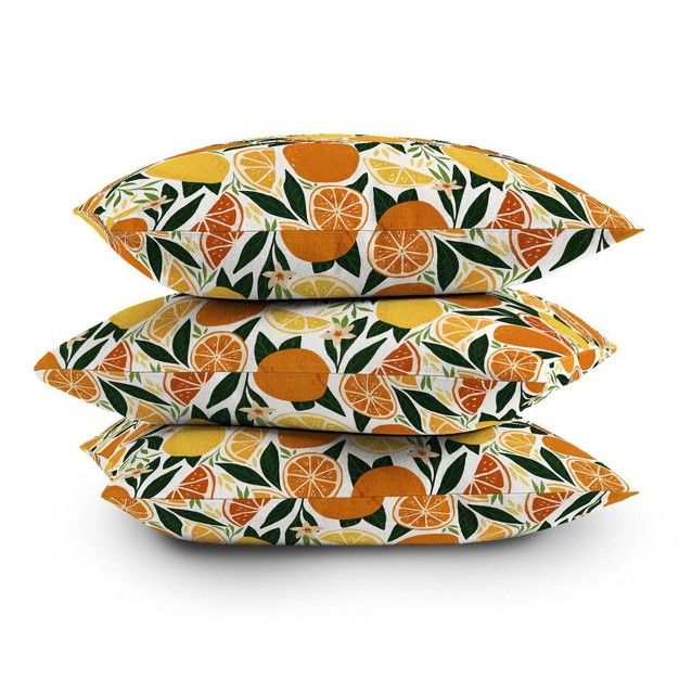 Avenie Citrus Fruits Square Throw Pillow Yellow orange Deny Designs