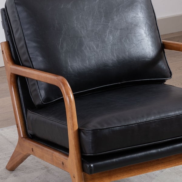 Accent Chair Modern Wood Upholstered Arm Chair