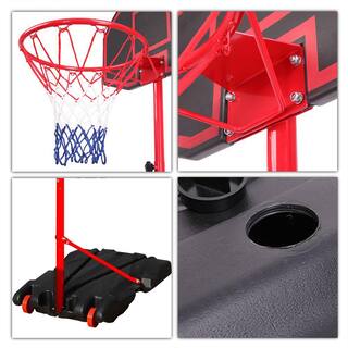 Alpulon Height Adjustable Kids Basketball Hoop Stand with Durable Net Shatterproof Backboard Wheel ZMWV564