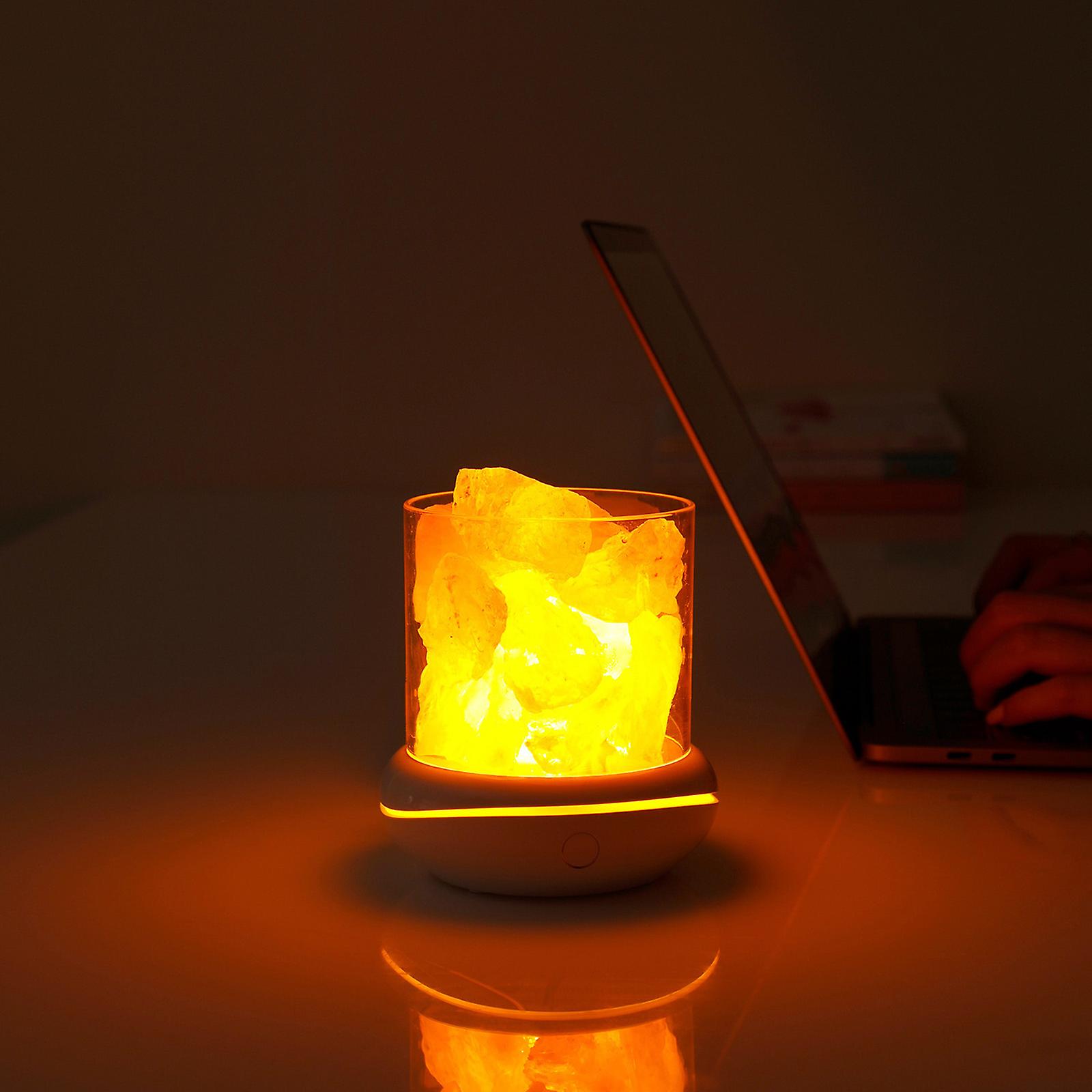 1 Aromatherapy Salt Lamp 1 Usb Cable 1 User Manual 1 Bag Of Salt Stone White