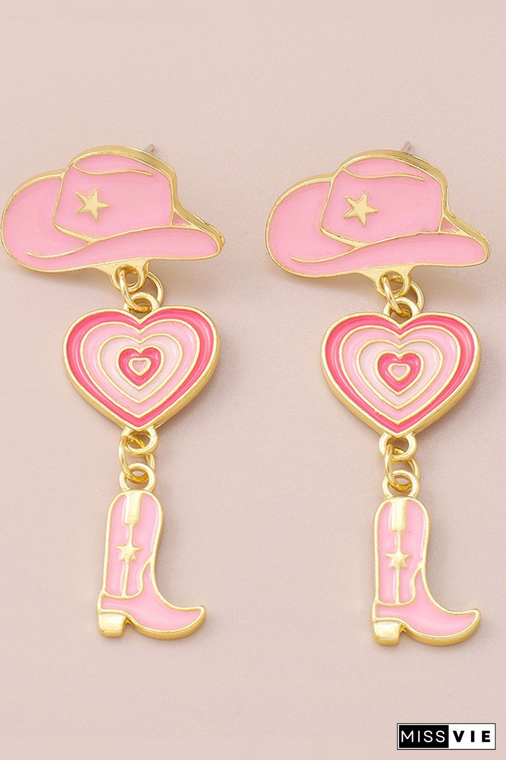 Alloy Heart and Boots Earrings MOQ 5pcs