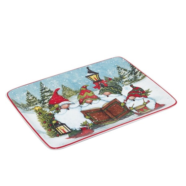 Certified International Christmas Gnomes Rectangular Platter 16 x 12