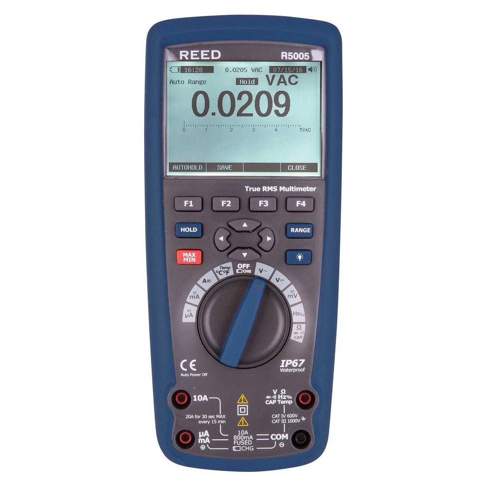 REED Instruments True RMS BluetoothWaterproof Industrial Multimeter R5005